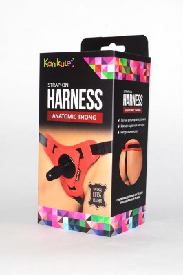 Трусики Kanikule Leather Strap-on Harness vac-u-lock Anatomic Thong красный